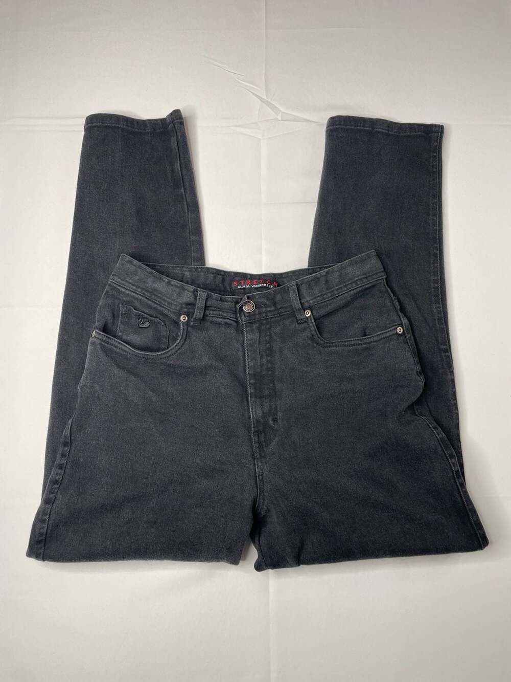 Gloria Vanderbilt Stretch Black Denim Jeans Size 14 Short